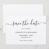 Elegant modern Script Kraft Paper Wedding Save The Date (Voorkant / Achterkant)