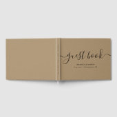 Elegant modern Script Kraft Wedding Gastenboek (Volledig)