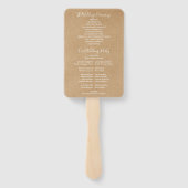 Elegant Modern Script Landelijk Kraft Huwelijkspro Handwaaier (Achterkant)