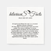 Elegant Modern Script Leuke Feiten Bruiloft Servet (Voorkant)