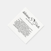 Elegant Modern Script Leuke Feiten Bruiloft Servet (Hoek)