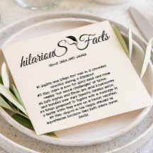 Elegant Modern Script Leuke Feiten Bruiloft Servet