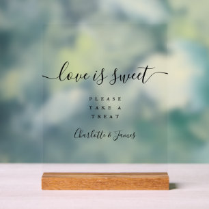 Elegant Modern Script Liefde is een Zoete Gun Acryl Bord