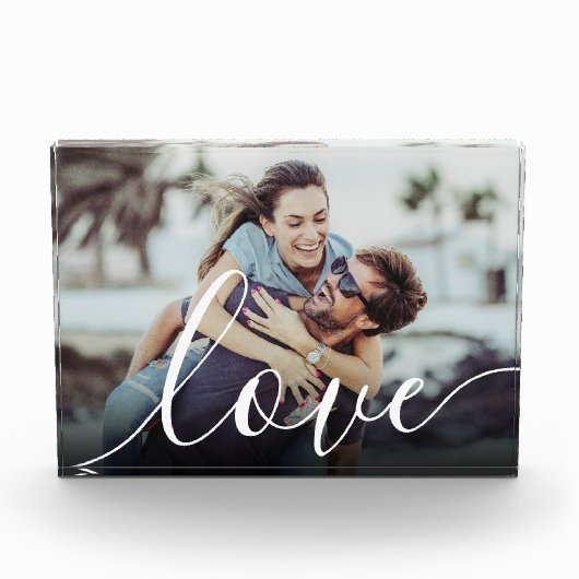 Elegant Modern Script Liefdeskoppel Fotoblok (Voorkant)