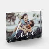 Elegant Modern Script Liefdeskoppel Fotoblok (Links)