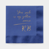 Elegant Modern Script Love Message Name Initialen Folie Servetten (Voorkant)