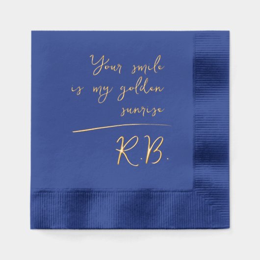 Elegant Modern Script Love Message Name Initialen Folie Servetten (Voorkant)