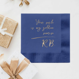 Elegant Modern Script Love Message Name Initialen Folie Servetten