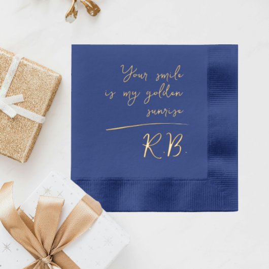 Elegant Modern Script Love Message Name Initialen Folie Servetten