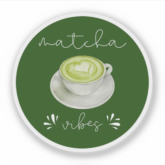Elegant Modern Script Matcha Sfeer Sticker (Voorkant)