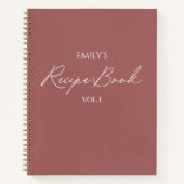 Elegant modern script Mauve Rood eenvoudig recept Notitieboek (Voorkant)