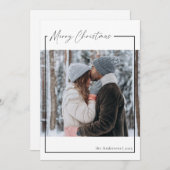 Elegant Modern Script Merry Kerstfoto Feestdagenkaart (Voorkant / Achterkant)