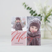 Elegant modern script — Merry Photos Flat Feestdagenkaart (Staand voorkant)