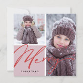 Elegant modern script — Merry Photos Flat Feestdagenkaart (Voorkant)