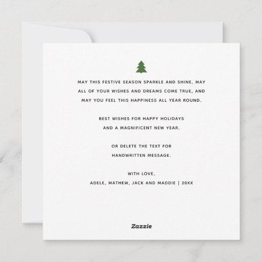 Elegant modern script — Merry Photos Flat Feestdagenkaart (Achterkant)