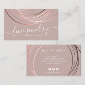 Elegant modern script met minimaal roos goudjuwele visitekaartje (Voorkant / Achterkant)