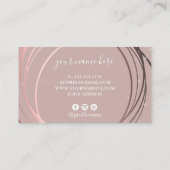 Elegant modern script met minimaal roos goudjuwele visitekaartje (Achterkant)