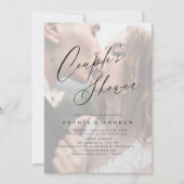 Elegant modern script met minimale foto-partners d kaart (Voorkant)