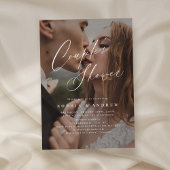 Elegant modern script met minimale foto-partners d kaart