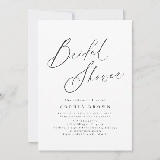 Elegant modern script minimaal vrijgezellenfeest kaart (Voorkant)