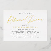 Elegant modern script minimalist proefhuwelijksdin folie uitnodiging (Voorkant)
