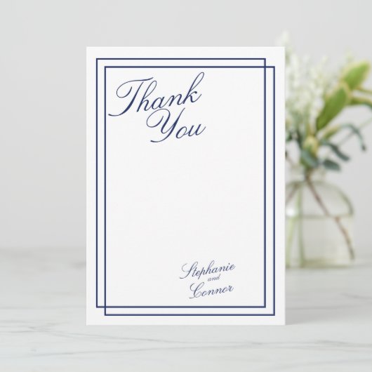 Elegant modern script minimalistisch bedankt kaart (Staand voorkant)