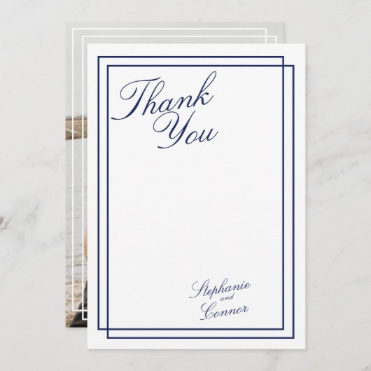 Elegant modern script minimalistisch bedankt kaart (Voorkant / Achterkant)