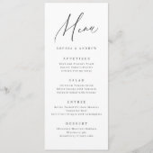 Elegant modern script minimalistisch bruiloft menu (Voorkant)