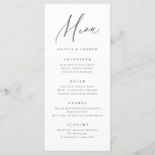 Elegant modern script minimalistisch bruiloft menu (Voorkant)