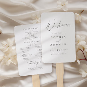 Elegant modern script minimalistisch bruiloft prog handwaaier