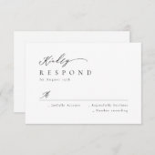 Elegant modern script minimalistisch bruiloft RSVP (Voorkant / Achterkant)