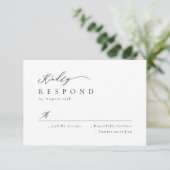 Elegant modern script minimalistisch bruiloft RSVP Kaartje (Staand voorkant)