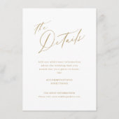 Elegant modern script minimalistisch huwelijk deta informatiekaartje (Voorkant)