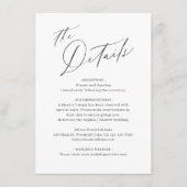 Elegant modern script minimalistisch huwelijk deta informatiekaartje (Voorkant)