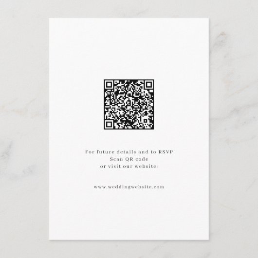 Elegant modern script minimalistisch huwelijk deta informatiekaartje (Achterkant)