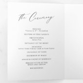 Elegant modern script minimalistisch huwelijk drieluik programma (Binnenzijde eerst)