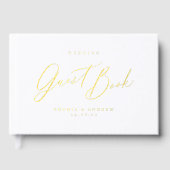 Elegant modern script minimalistisch huwelijk gastenboek (Voorkant)