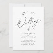 Elegant modern script minimalistisch huwelijk kaart (Voorkant)