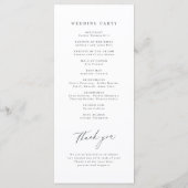 Elegant modern script minimalistisch huwelijk programmakaart (Achterkant)