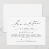 Elegant modern script minimalistische accommodatie informatiekaartje (Voorkant / Achterkant)