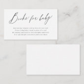 Elegant modern script minimalistische boeken aanvr informatiekaartje (Voorkant / Achterkant)