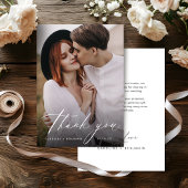 Elegant modern script minimalistische bruiloft dan bedankkaart