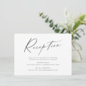 Elegant modern script minimalistische bruiloft rec informatiekaartje (Staand voorkant)