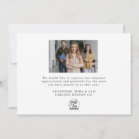 Elegant modern Script Mistletoe Photo Logo Happy Feestdagenkaart (Achterkant)