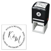 Elegant Modern Script Monogram Familie Zelfinktende Stempel (In situ)