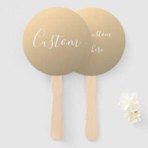 Elegant Modern Script Monogram of Word gouden Handwaaier