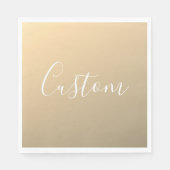 Elegant Modern Script Monogram of Word | gouden Servet (Voorkant)