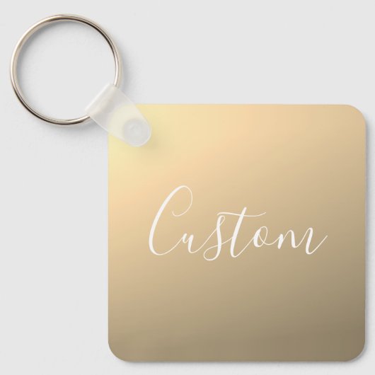 Elegant Modern Script Monogram of Word | gouden Sleutelhanger (Voorkant)