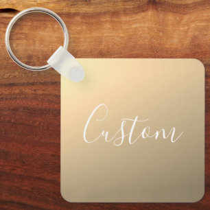 Elegant Modern Script Monogram of Word   gouden Sleutelhanger