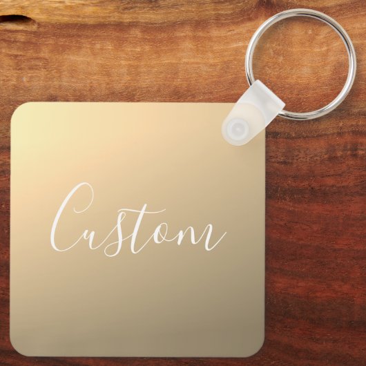 Elegant Modern Script Monogram of Word | gouden Sleutelhanger (Achterkant)